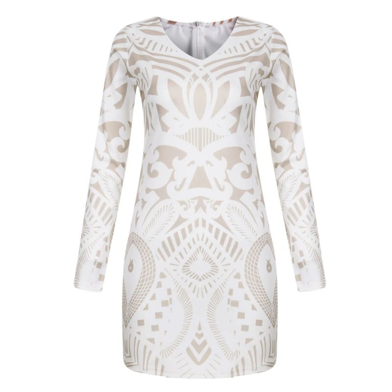 Vestido Feminino Decote Em V Retrô