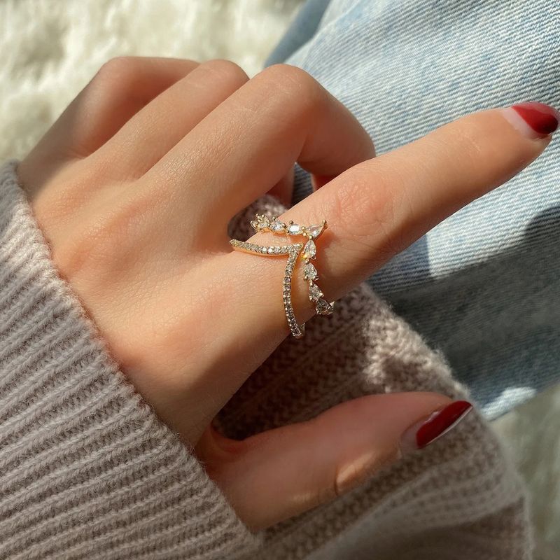 Anel Dupla Camada Em V Cristalizado