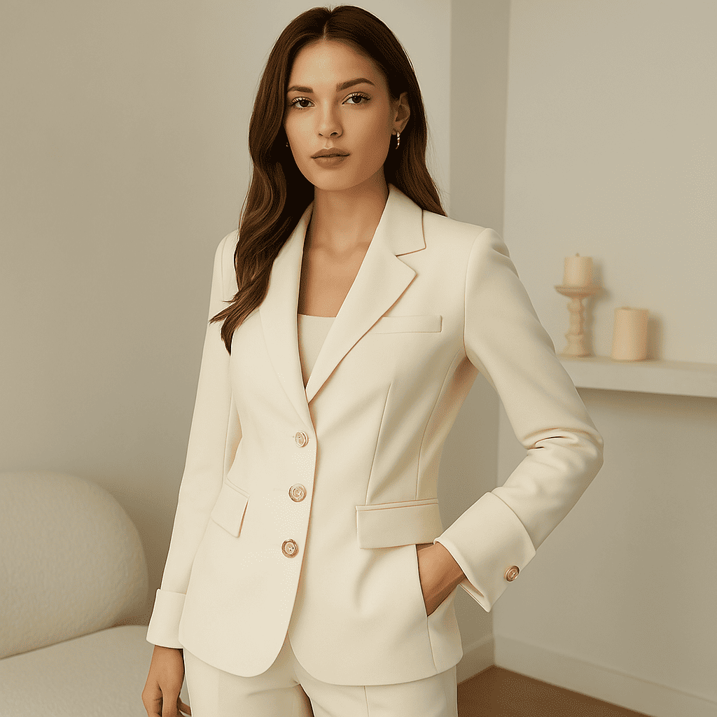 Blazer Feminino Elegante com Botões Dourados