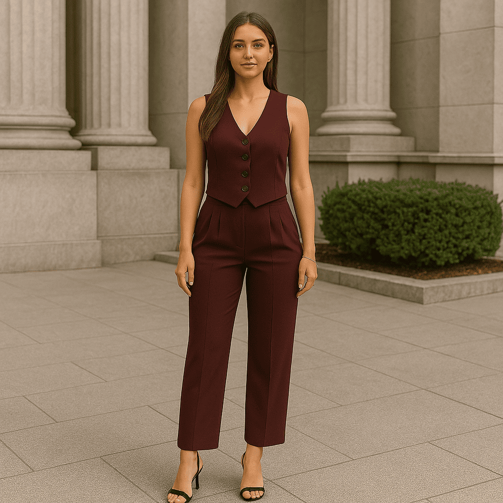 Conjunto Feminino Colete e Calça Alfaiataria