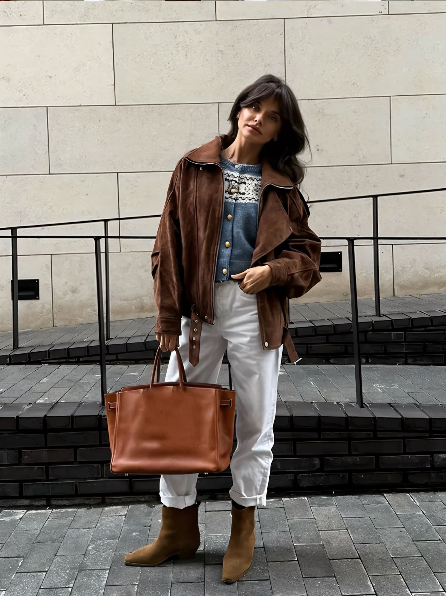 Jaqueta Feminina de Camurça Marrom - Versazzi