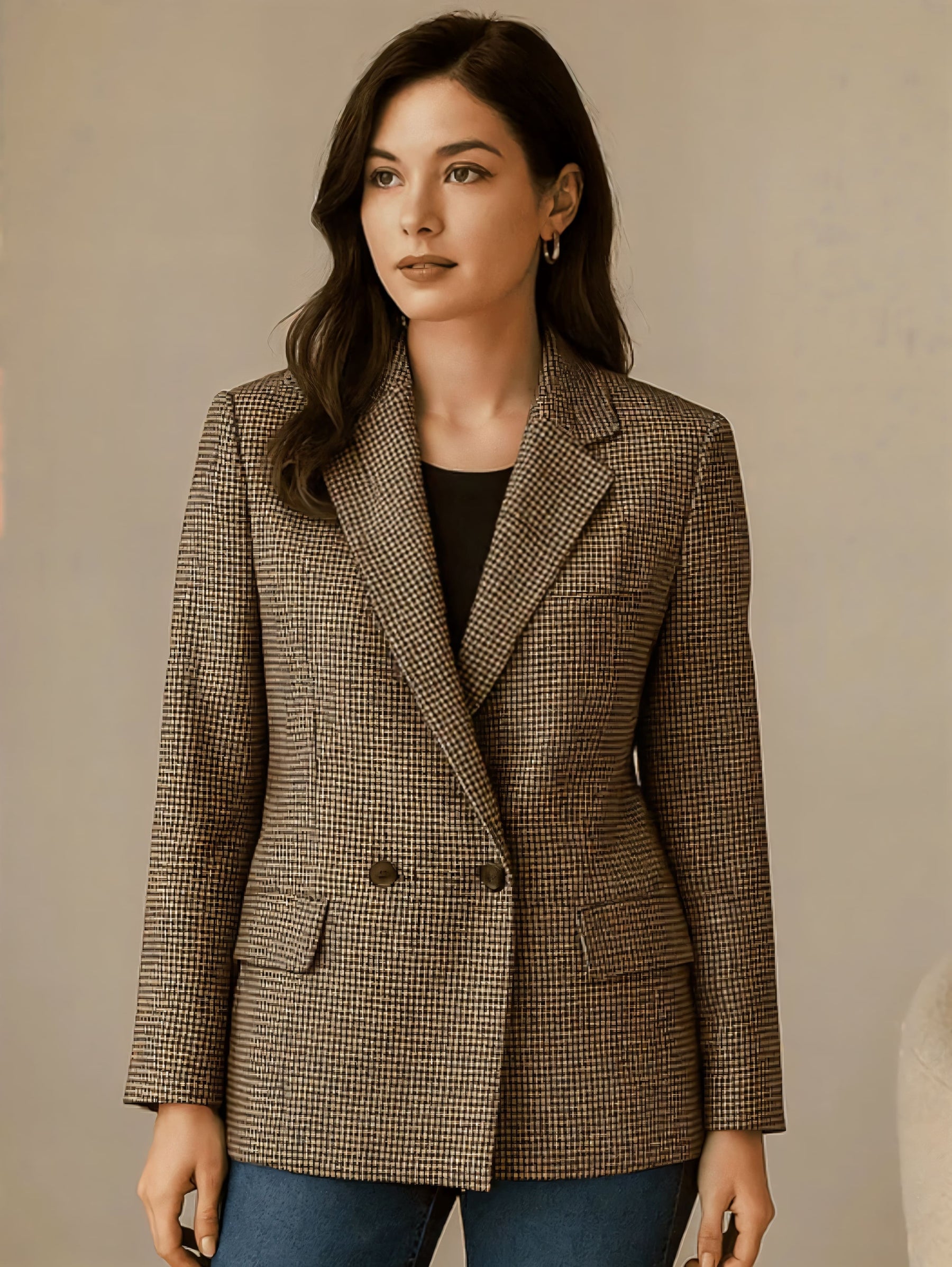 Blazer Feminino Xadrez Vintage - Versazzi