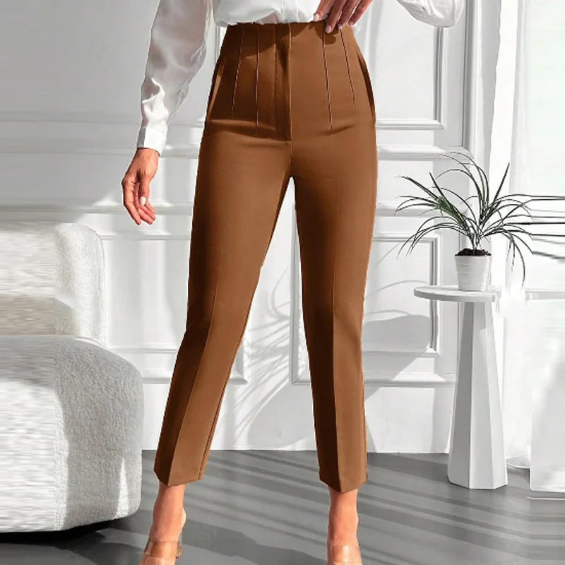 calça para escritório feminina, calça social feminina, calça feminina elegante, calça feminina de poliéster, calça feminina casual, calça feminina cintura alta, calça longa feminina, calça feminina para trabalho, calça feminina corte reto, calça feminina confortável