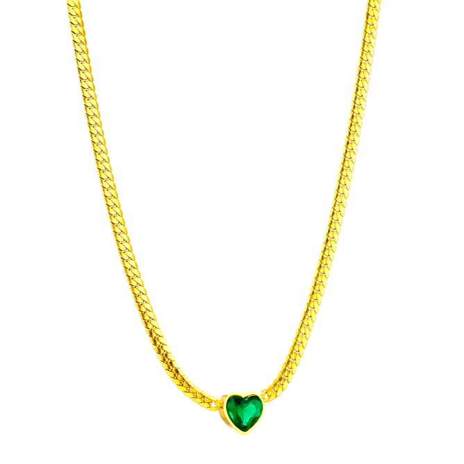 Colar Coração Cristal Groumet