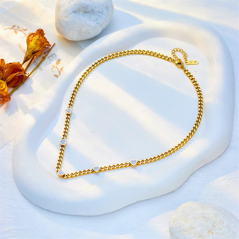 Colar De Coração Cravejado