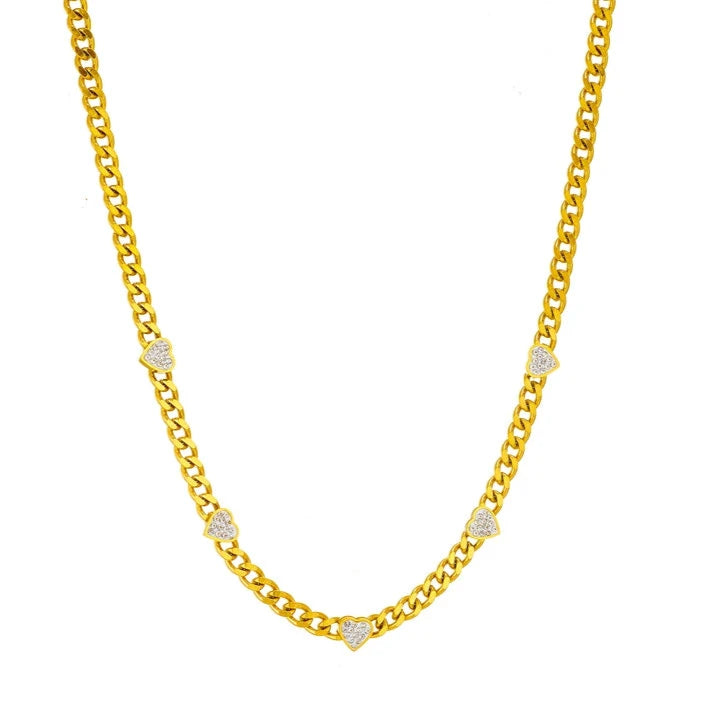 Colar De Coração Cravejado