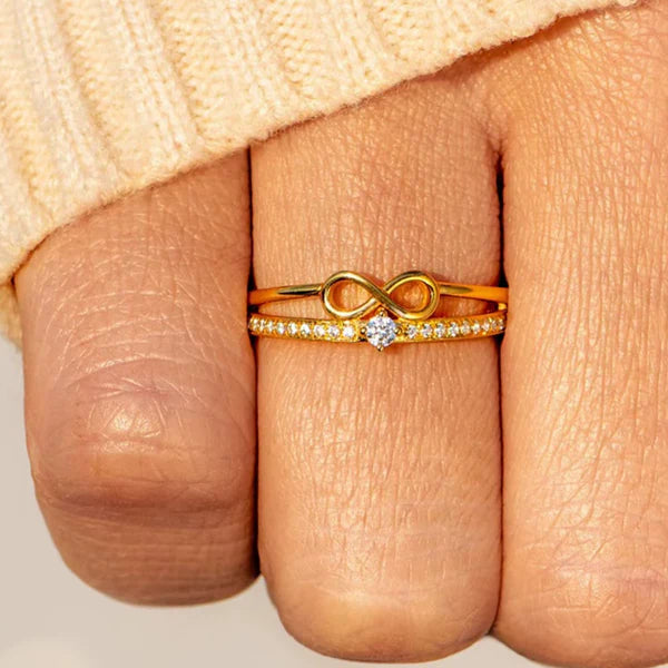 Anel Infinito Com Zircônia Cravejada