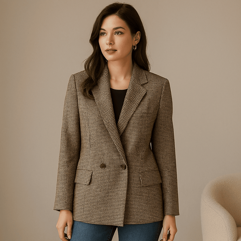 Blazer Feminino Xadrez Vintage - Versazzi