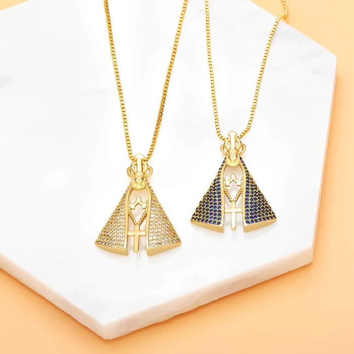Colar Religioso Nossa Senhora Aparecida Cravejado