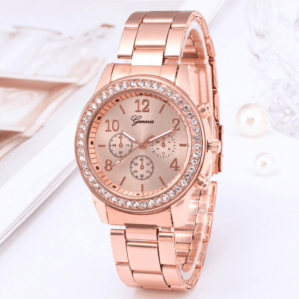 Relógio Feminino Com Pulseira + 3 Brindes - Jvccompany