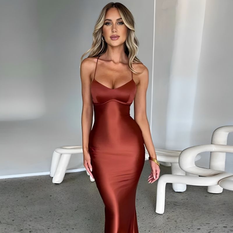 Vestido Feminino De Festa - Byeol Marrom / P 21