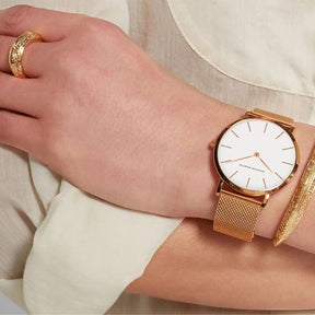 Relógio Minimalista Feminino Analógico - Ganhe + 1 Bracelete