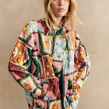 Jaqueta Feminina Estampa Retrô - Patchwork