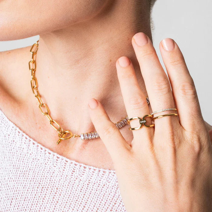 Anel Vienne Duplo Brilhante