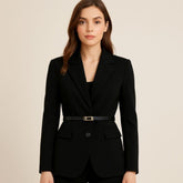 Blazer Feminino com Cinto Elegante e Botão Único
