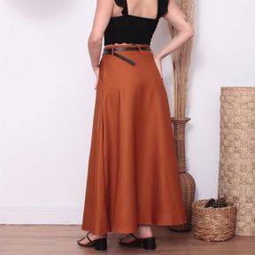 Saia Longa Feminina + Cinto De Brinde