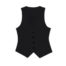colete feminino de linho, colete feminino elegante, colete feminino sofisticado, colete feminino casual chic, colete feminino para escritório, colete feminino moderno, colete feminino com abotoamento frontal, colete feminino para dias quentes, colete feminino versátil
