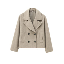 blazer feminino,  
casaco feminino de lã,  
blazer feminino curto,  
casaco feminino elegante,  
blazer feminino com botões duplos,  
casaco feminino inverno,  
casaco feminino com lapela,  
blazer feminino de lã sintética,  
blazer feminino sofisticado,  
casaco feminino estiloso.