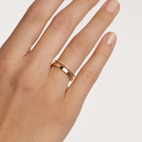 Andywen 925 prata esterlina zircon cz pavimentar anel brilhante dois círculo feminino anéis duplo círculo 2022 inverno casamento jóias finas