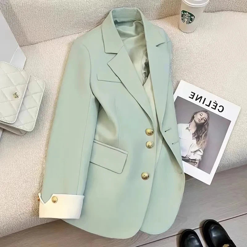 blazer feminino,  
blazer feminino casual,  
blazer feminino elegante,  
blazer feminino coreano,  
blazer feminino versátil,  
blazer feminino moderno,  
blazer feminino com botão,  
blazer feminino ajustado,  
blazer feminino para o dia a dia,  
blazer feminino estiloso.
