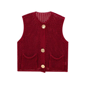 colete de tricô bustier, colete feminino estilo bustier, colete feminino slim fit, colete feminino elegante, colete feminino curto, colete feminino com abotoamento frontal, colete feminino confortável, colete feminino sofisticado, colete feminino moderno, colete feminino para outono inverno