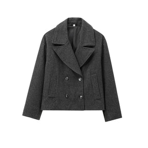 blazer feminino,  
casaco feminino de lã,  
blazer feminino curto,  
casaco feminino elegante,  
blazer feminino com botões duplos,  
casaco feminino inverno,  
casaco feminino com lapela,  
blazer feminino de lã sintética,  
blazer feminino sofisticado,  
casaco feminino estiloso.