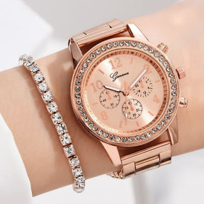 Relógio Feminino Com Pulseira + 3 Brindes - Jvccompany