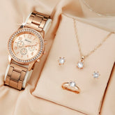 Relógio Geneva Feminino + 3 Brindes Rosê / Relogio Femin 08