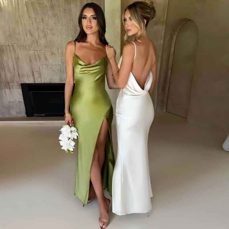 Vestido De Cetim Feminino Para Festa 25